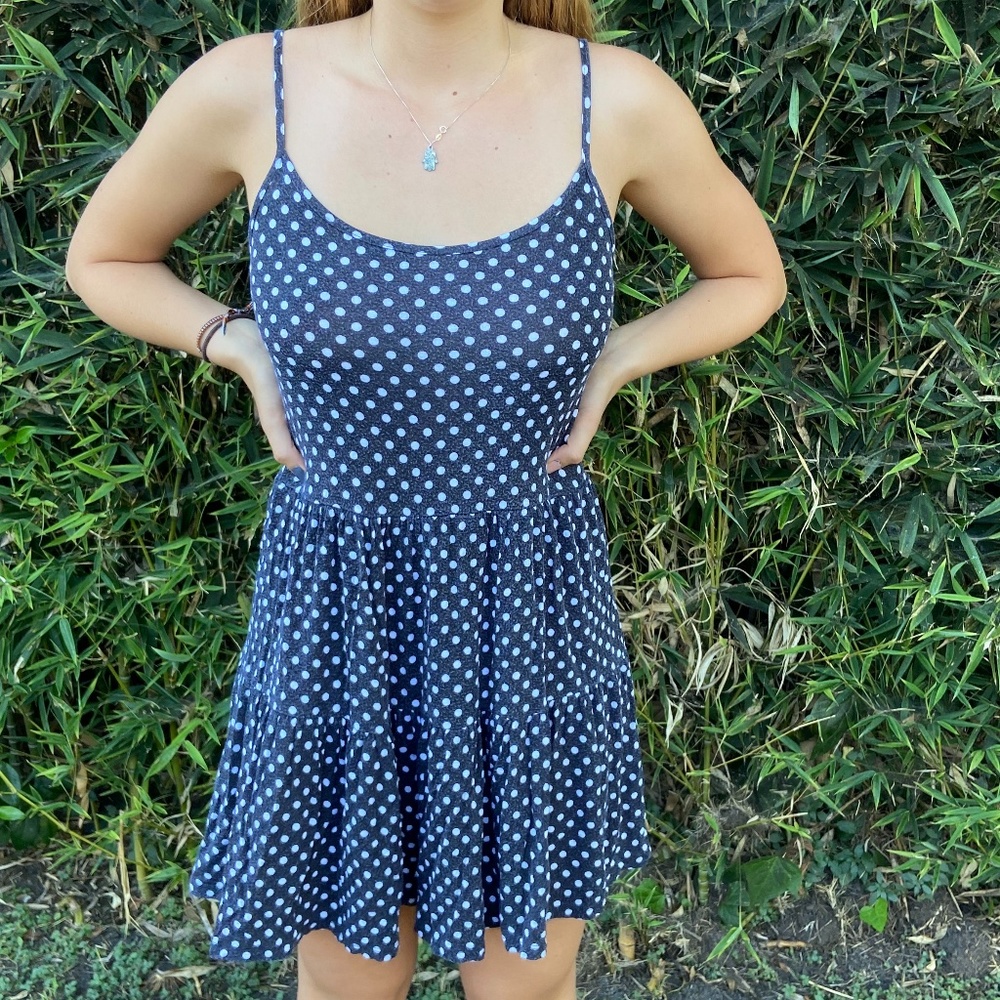 Black and white polka dot dress